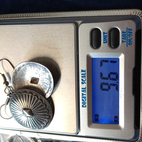 Traditional Sterling Silver Concho Dangle Earrings - Picture 10 of 13